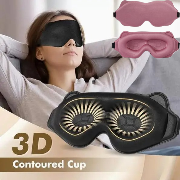 3D Printing Mask - หน้ากากปิดตาสำหรับการนอนหลับ ป้องกันแสง 3D หน้ากากปิดตาสำหรับการเดินทาง ช่วยให้นอนหลับสบาย 1/2/6