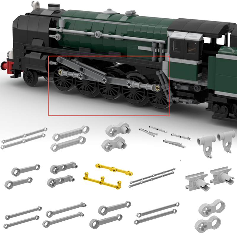 3D Printing Lego Bricks - QWERT ชิ้นส่วนตัวต่อหายาก ล้อรถไฟมาตรฐานสำหรับการพิมพ์ 3 มิติ เพลาขับรถไฟ