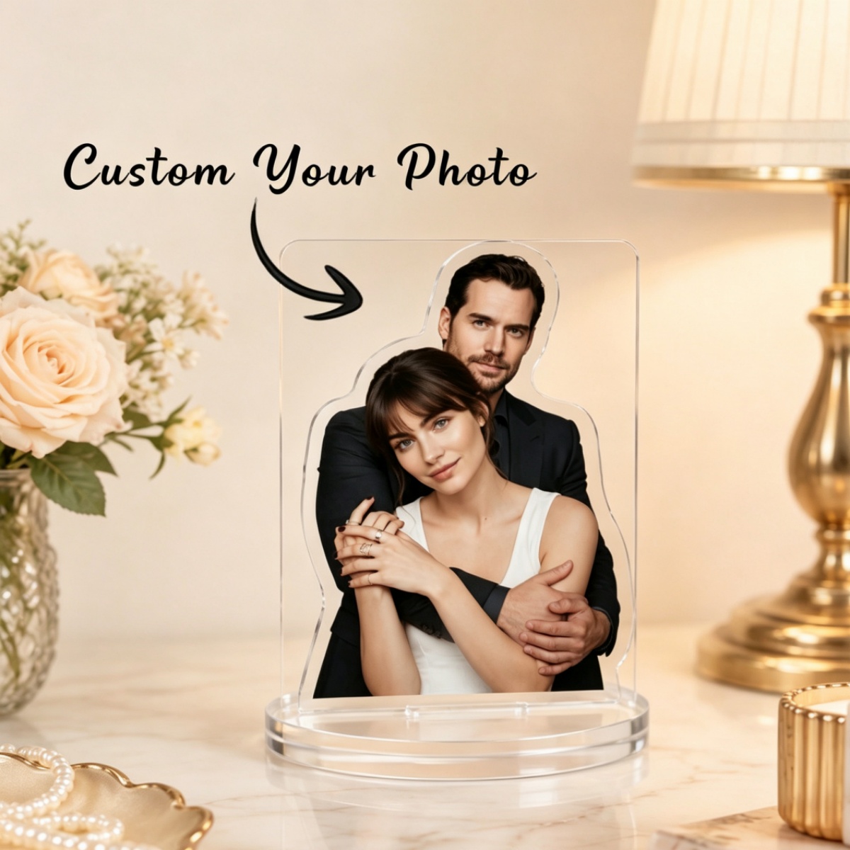 3D Printing Custom - ของตกแต่งรูปคนอะคริลิกแบบกำหนดเอง – ของประดับอะคริลิกจากภาพถ่าย, ของที่ระลึกงานแต่งงาน, การปรับแต่งตามความต้องการ