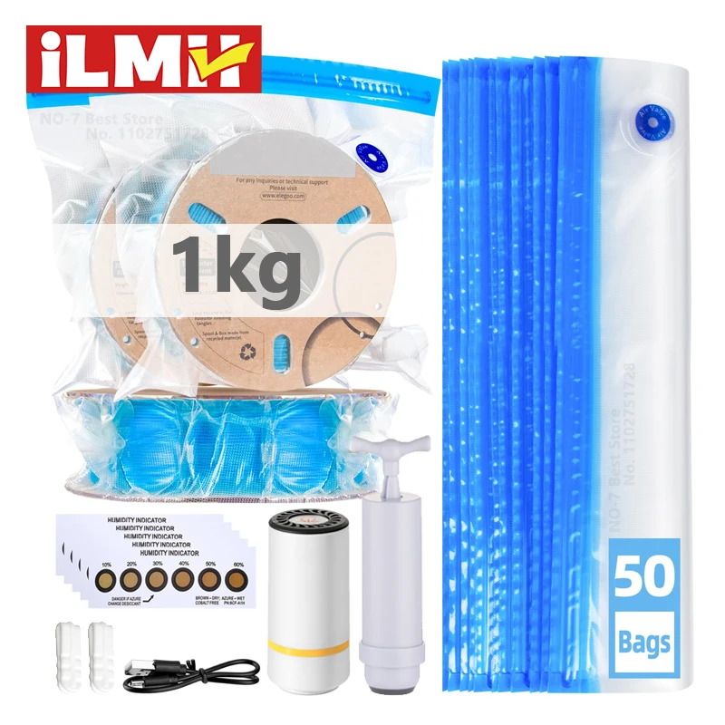3D Printing Industry - ถุงสูญญากาศใยเครื่องพิมพ์ 3D พร้อมปั๊มลมไฟฟ้าแบบชาร์จ USB, การซีลสูญญากาศสําหรับการจัดเก็บเส้นใย PLA