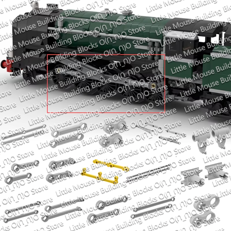 3D Printing Lego Bricks - QWERT ชิ้นส่วนตัวต่อหายาก ล้อรถไฟมาตรฐานสำหรับการพิมพ์ 3 มิติ เพลาขับรถไฟ