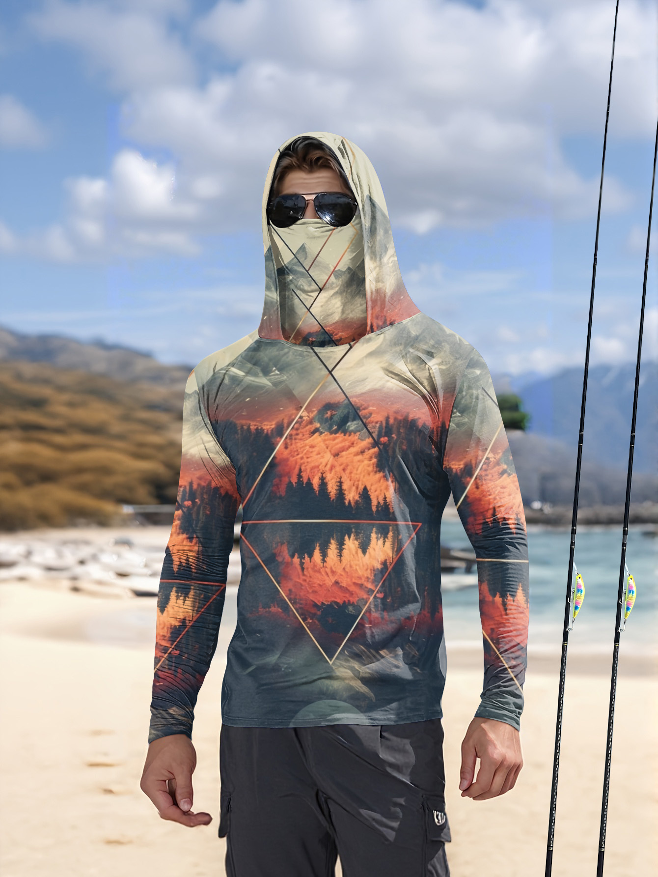 เสื้อฮู้ดตกปลาสำหรับผู้ชายแบบก - 3D Printing Mask บทวิจารณ์และราคา