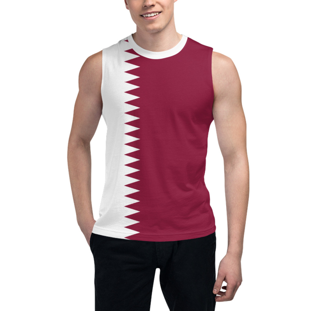 เสื้อยืดแขนกุดธงชาติกาตาร์ 3D  - 3D Printing Qatar บทวิจารณ์และราคา