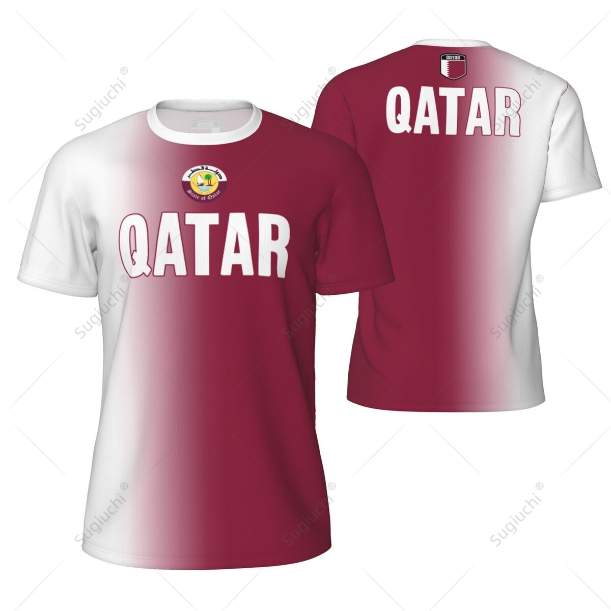 เสื้อยืดตาข่ายลายธงชาติกาตาร์  - 3D Printing Qatar บทวิจารณ์และราคา