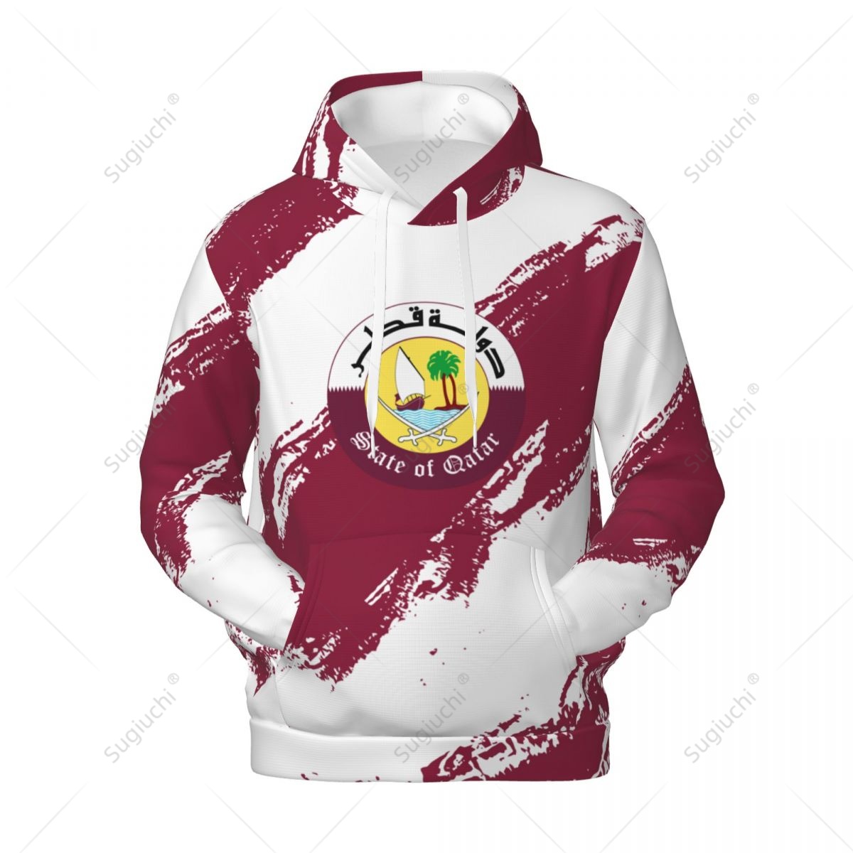 เสื้อฮู้ดสีธงชาติกาตาร์แบบ uni - 3D Printing Qatar บทวิจารณ์และราคา
